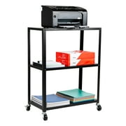 Mind Reader Rolling Cart, Rolling Cart, Microwave Stand, 3-Tier, Coffee Cart, Metal, Black